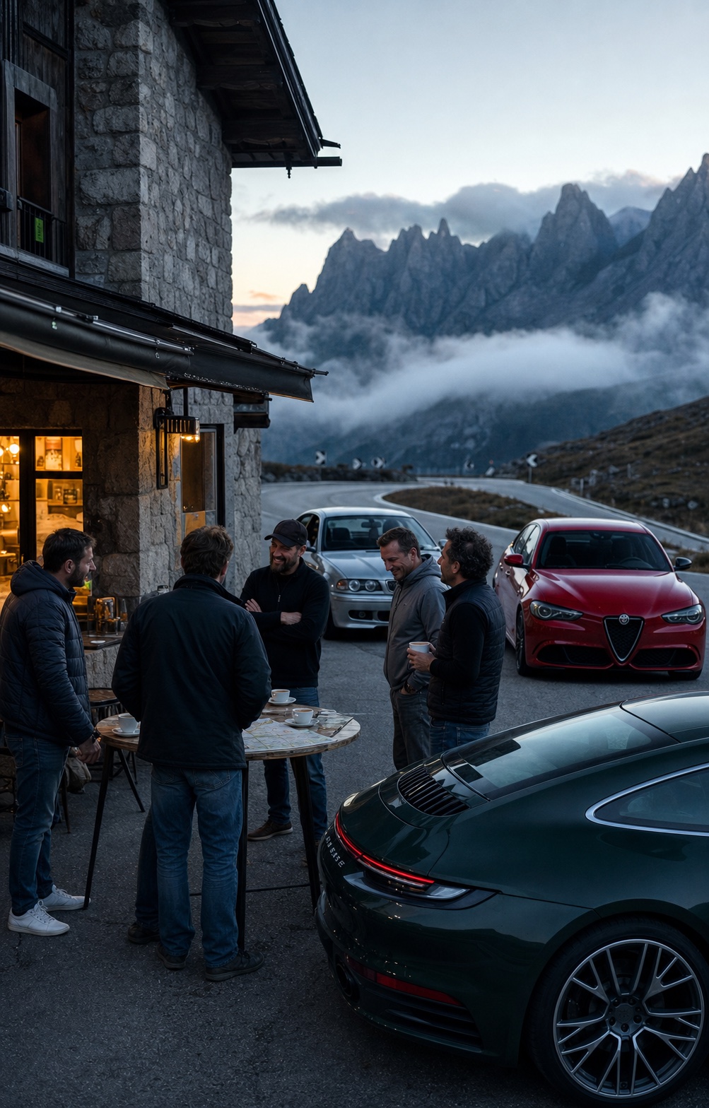 Passionnés réunis à l’aube dans les Dolomites